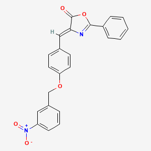 molecular formula C23H16N2O5 B4718015 4-{4-[(3-nitrobenzyl)oxy]benzylidene}-2-phenyl-1,3-oxazol-5(4H)-one 