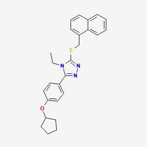 molecular formula C26H27N3OS B4718018 3-[4-(cyclopentyloxy)phenyl]-4-ethyl-5-[(1-naphthylmethyl)thio]-4H-1,2,4-triazole 