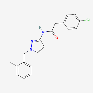 molecular formula C19H18ClN3O B4718035 2-(4-chlorophenyl)-N-[1-(2-methylbenzyl)-1H-pyrazol-3-yl]acetamide 