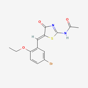 molecular formula C14H13BrN2O3S B4718091 N-[5-(5-bromo-2-ethoxybenzylidene)-4-oxo-4,5-dihydro-1,3-thiazol-2-yl]acetamide 