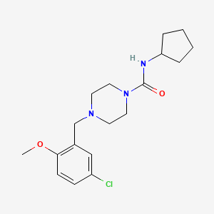 molecular formula C18H26ClN3O2 B4718099 4-(5-chloro-2-methoxybenzyl)-N-cyclopentyl-1-piperazinecarboxamide 