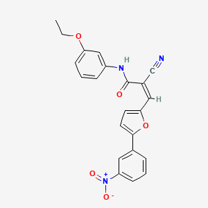 molecular formula C22H17N3O5 B4718104 2-cyano-N-(3-ethoxyphenyl)-3-[5-(3-nitrophenyl)-2-furyl]acrylamide 