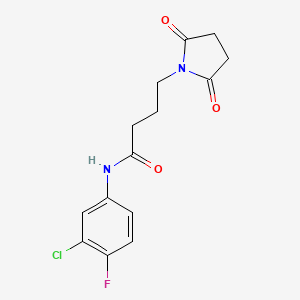 molecular formula C14H14ClFN2O3 B4718106 N-(3-chloro-4-fluorophenyl)-4-(2,5-dioxo-1-pyrrolidinyl)butanamide 