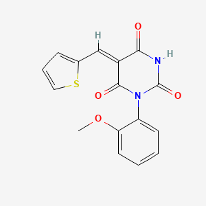 molecular formula C16H12N2O4S B4718119 1-(2-methoxyphenyl)-5-(2-thienylmethylene)-2,4,6(1H,3H,5H)-pyrimidinetrione 