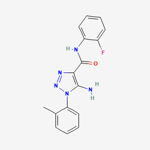 molecular formula C16H14FN5O B4718132 5-amino-N-(2-fluorophenyl)-1-(2-methylphenyl)-1H-1,2,3-triazole-4-carboxamide 
