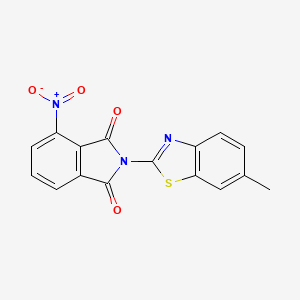 molecular formula C16H9N3O4S B4718142 2-(6-methyl-1,3-benzothiazol-2-yl)-4-nitro-1H-isoindole-1,3(2H)-dione 