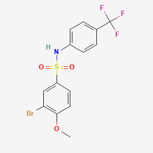 molecular formula C14H11BrF3NO3S B4718166 3-bromo-4-methoxy-N-[4-(trifluoromethyl)phenyl]benzenesulfonamide 