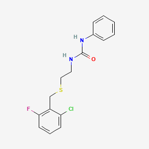 molecular formula C16H16ClFN2OS B4718168 N-{2-[(2-chloro-6-fluorobenzyl)thio]ethyl}-N'-phenylurea 