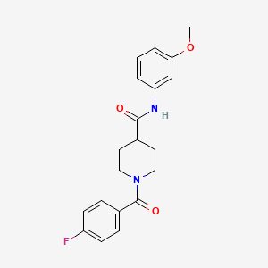 molecular formula C20H21FN2O3 B4718172 1-(4-fluorobenzoyl)-N-(3-methoxyphenyl)-4-piperidinecarboxamide 