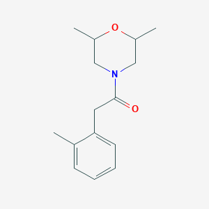 molecular formula C15H21NO2 B4718180 2,6-dimethyl-4-[(2-methylphenyl)acetyl]morpholine 