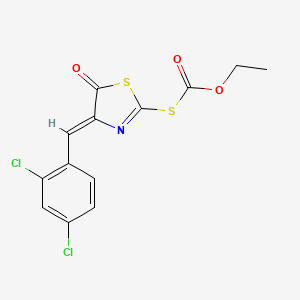 molecular formula C13H9Cl2NO3S2 B4718205 S-[4-(2,4-dichlorobenzylidene)-5-oxo-4,5-dihydro-1,3-thiazol-2-yl] O-ethyl thiocarbonate 