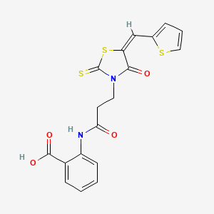 2-({3-[4-oxo-5-(2-thienylmethylene)-2-thioxo-1,3-thiazolidin-3-yl]propanoyl}amino)benzoic acid