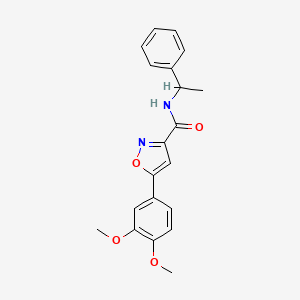molecular formula C20H20N2O4 B4718215 5-(3,4-dimethoxyphenyl)-N-(1-phenylethyl)-3-isoxazolecarboxamide 