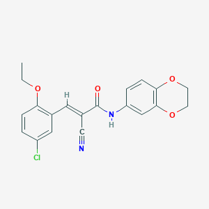 molecular formula C20H17ClN2O4 B4718238 3-(5-chloro-2-ethoxyphenyl)-2-cyano-N-(2,3-dihydro-1,4-benzodioxin-6-yl)acrylamide 