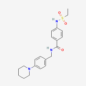 molecular formula C21H27N3O3S B4718245 4-[(ethylsulfonyl)amino]-N-[4-(1-piperidinyl)benzyl]benzamide 