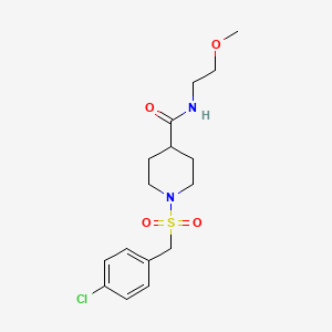 molecular formula C16H23ClN2O4S B4718258 1-[(4-chlorobenzyl)sulfonyl]-N-(2-methoxyethyl)-4-piperidinecarboxamide 