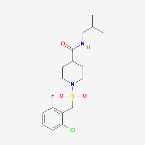 molecular formula C17H24ClFN2O3S B4718272 1-[(2-chloro-6-fluorobenzyl)sulfonyl]-N-isobutyl-4-piperidinecarboxamide 