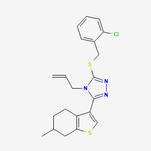 molecular formula C21H22ClN3S2 B4718281 4-allyl-3-[(2-chlorobenzyl)thio]-5-(6-methyl-4,5,6,7-tetrahydro-1-benzothien-3-yl)-4H-1,2,4-triazole CAS No. 774195-27-6