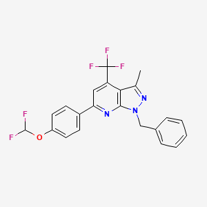 molecular formula C22H16F5N3O B4718297 1-benzyl-6-[4-(difluoromethoxy)phenyl]-3-methyl-4-(trifluoromethyl)-1H-pyrazolo[3,4-b]pyridine 