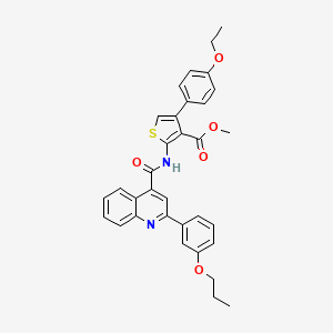 molecular formula C33H30N2O5S B4718305 methyl 4-(4-ethoxyphenyl)-2-({[2-(3-propoxyphenyl)-4-quinolinyl]carbonyl}amino)-3-thiophenecarboxylate 