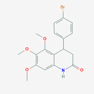 molecular formula C18H18BrNO4 B4718337 4-(4-bromophenyl)-5,6,7-trimethoxy-3,4-dihydro-2(1H)-quinolinone 