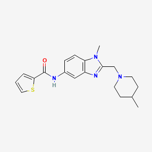 molecular formula C20H24N4OS B4718343 N-{1-methyl-2-[(4-methyl-1-piperidinyl)methyl]-1H-benzimidazol-5-yl}-2-thiophenecarboxamide 