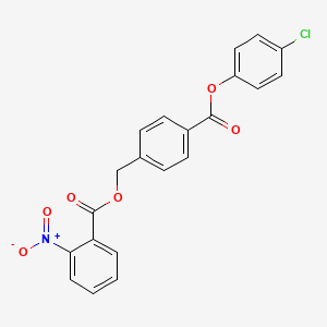 molecular formula C21H14ClNO6 B4718353 4-[(4-chlorophenoxy)carbonyl]benzyl 2-nitrobenzoate 