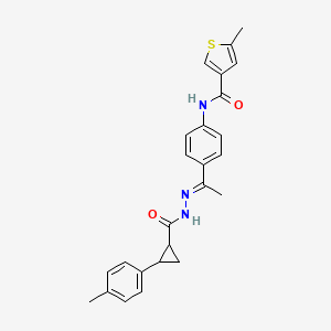 5-methyl-N-[4-(N-{[2-(4-methylphenyl)cyclopropyl]carbonyl}ethanehydrazonoyl)phenyl]-3-thiophenecarboxamide