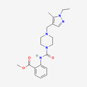 molecular formula C20H27N5O3 B4718385 methyl 2-[({4-[(1-ethyl-5-methyl-1H-pyrazol-4-yl)methyl]-1-piperazinyl}carbonyl)amino]benzoate 