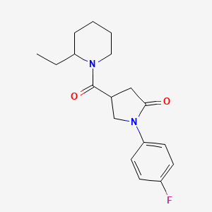 molecular formula C18H23FN2O2 B4718403 4-[(2-ethyl-1-piperidinyl)carbonyl]-1-(4-fluorophenyl)-2-pyrrolidinone 