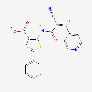 molecular formula C21H15N3O3S B4718416 methyl 2-{[2-cyano-3-(4-pyridinyl)acryloyl]amino}-5-phenyl-3-thiophenecarboxylate 
