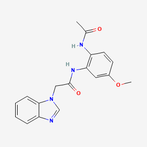 molecular formula C18H18N4O3 B4718430 N-[2-(acetylamino)-5-methoxyphenyl]-2-(1H-benzimidazol-1-yl)acetamide 