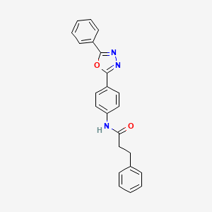 3-phenyl-N-[4-(5-phenyl-1,3,4-oxadiazol-2-yl)phenyl]propanamide