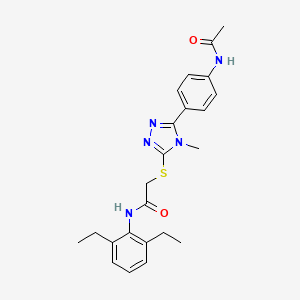 molecular formula C23H27N5O2S B4718464 2-({5-[4-(acetylamino)phenyl]-4-methyl-4H-1,2,4-triazol-3-yl}thio)-N-(2,6-diethylphenyl)acetamide 
