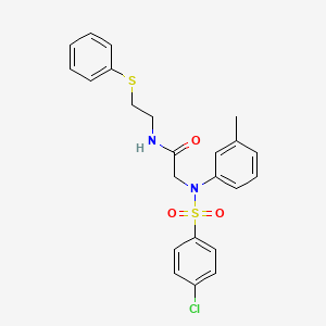 molecular formula C23H23ClN2O3S2 B4718472 N~2~-[(4-chlorophenyl)sulfonyl]-N~2~-(3-methylphenyl)-N~1~-[2-(phenylthio)ethyl]glycinamide 