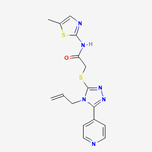 molecular formula C16H16N6OS2 B4718503 2-{[4-allyl-5-(4-pyridinyl)-4H-1,2,4-triazol-3-yl]thio}-N-(5-methyl-1,3-thiazol-2-yl)acetamide 