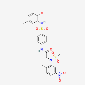 molecular formula C24H26N4O8S2 B4718522 N~1~-(4-{[(2-methoxy-5-methylphenyl)amino]sulfonyl}phenyl)-N~2~-(2-methyl-5-nitrophenyl)-N~2~-(methylsulfonyl)glycinamide 