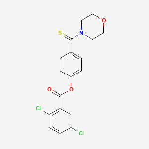 molecular formula C18H15Cl2NO3S B4718531 4-(4-morpholinylcarbonothioyl)phenyl 2,5-dichlorobenzoate 