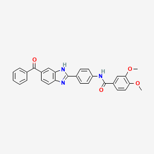 molecular formula C29H23N3O4 B4718547 N-[4-(6-benzoyl-1H-benzimidazol-2-yl)phenyl]-3,4-dimethoxybenzamide 