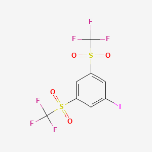 molecular formula C8H3F6IO4S2 B4718570 1-iodo-3,5-bis[(trifluoromethyl)sulfonyl]benzene 