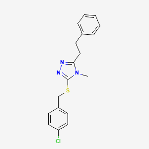 3-[(4-chlorobenzyl)thio]-4-methyl-5-(2-phenylethyl)-4H-1,2,4-triazole