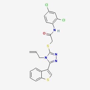 molecular formula C21H16Cl2N4OS2 B4718586 2-{[4-allyl-5-(1-benzothien-3-yl)-4H-1,2,4-triazol-3-yl]thio}-N-(2,4-dichlorophenyl)acetamide 