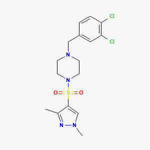 molecular formula C16H20Cl2N4O2S B4718601 1-(3,4-dichlorobenzyl)-4-[(1,3-dimethyl-1H-pyrazol-4-yl)sulfonyl]piperazine 