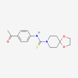 molecular formula C16H20N2O3S B4718628 N-(4-acetylphenyl)-1,4-dioxa-8-azaspiro[4.5]decane-8-carbothioamide 