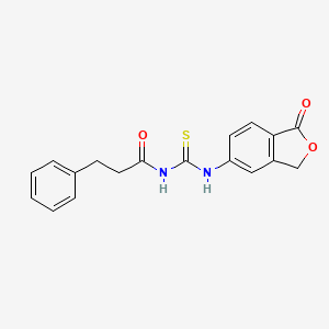 molecular formula C18H16N2O3S B4718642 N-{[(1-oxo-1,3-dihydro-2-benzofuran-5-yl)amino]carbonothioyl}-3-phenylpropanamide 