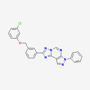 molecular formula C25H17ClN6O B4718648 2-{3-[(3-chlorophenoxy)methyl]phenyl}-7-phenyl-7H-pyrazolo[4,3-e][1,2,4]triazolo[1,5-c]pyrimidine 