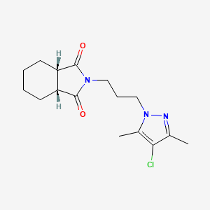 molecular formula C16H22ClN3O2 B4718661 (3aR,7aS)-2-[3-(4-chloro-3,5-dimethyl-1H-pyrazol-1-yl)propyl]hexahydro-1H-isoindole-1,3(2H)-dione 