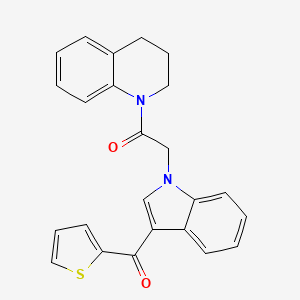 molecular formula C24H20N2O2S B4718686 {1-[2-(3,4-dihydro-1(2H)-quinolinyl)-2-oxoethyl]-1H-indol-3-yl}(2-thienyl)methanone 