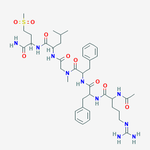 B047187 2-[[2-[[2-[[2-[[2-acetamido-5-(diaminomethylideneamino)pentanoyl]amino]-3-phenylpropanoyl]amino]-3-phenylpropanoyl]-methylamino]acetyl]amino]-N-(1-amino-4-methylsulfonyl-1-oxobutan-2-yl)-4-methylpentanamide CAS No. 121951-71-1