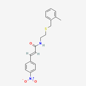 molecular formula C19H20N2O3S B4718706 N-{2-[(2-methylbenzyl)thio]ethyl}-3-(4-nitrophenyl)acrylamide 